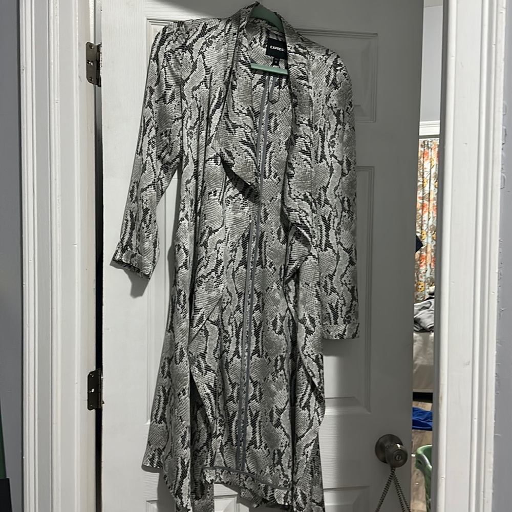 Express Snakeskin Silk Lightweight Trench Coat